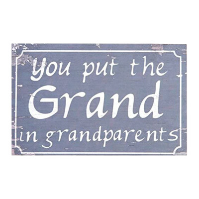 You Put The Grand In Grandparents stilvolles Geschenkschild Wandbild New Love 25x16cm