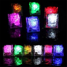 12 Pack Multicolor LED Light Up Ice Cube for Bar Club Drinking Wedding Party