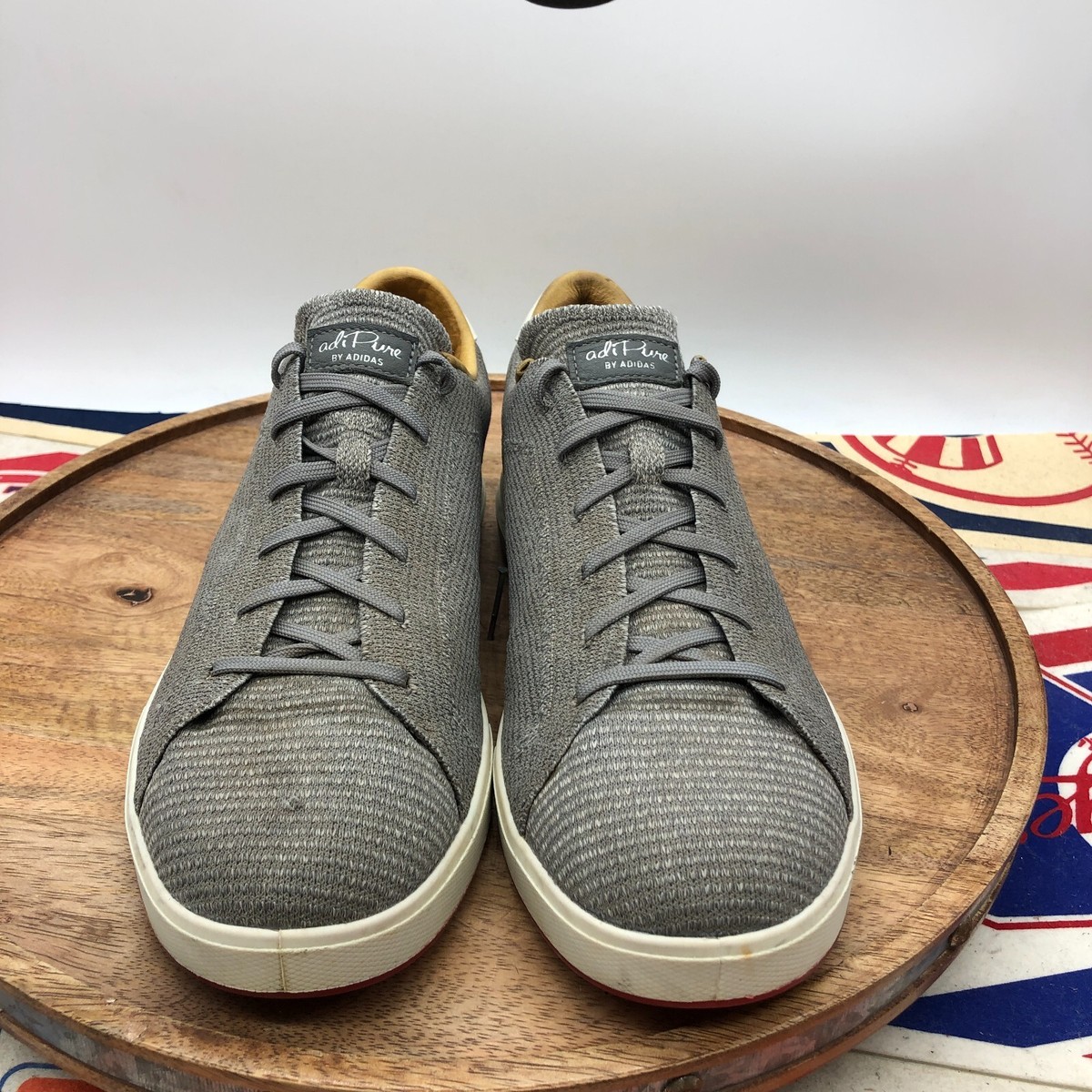 Adidas Mens AdiPure SP Gray Knit Spikeless Golf Shoes  display picture 2