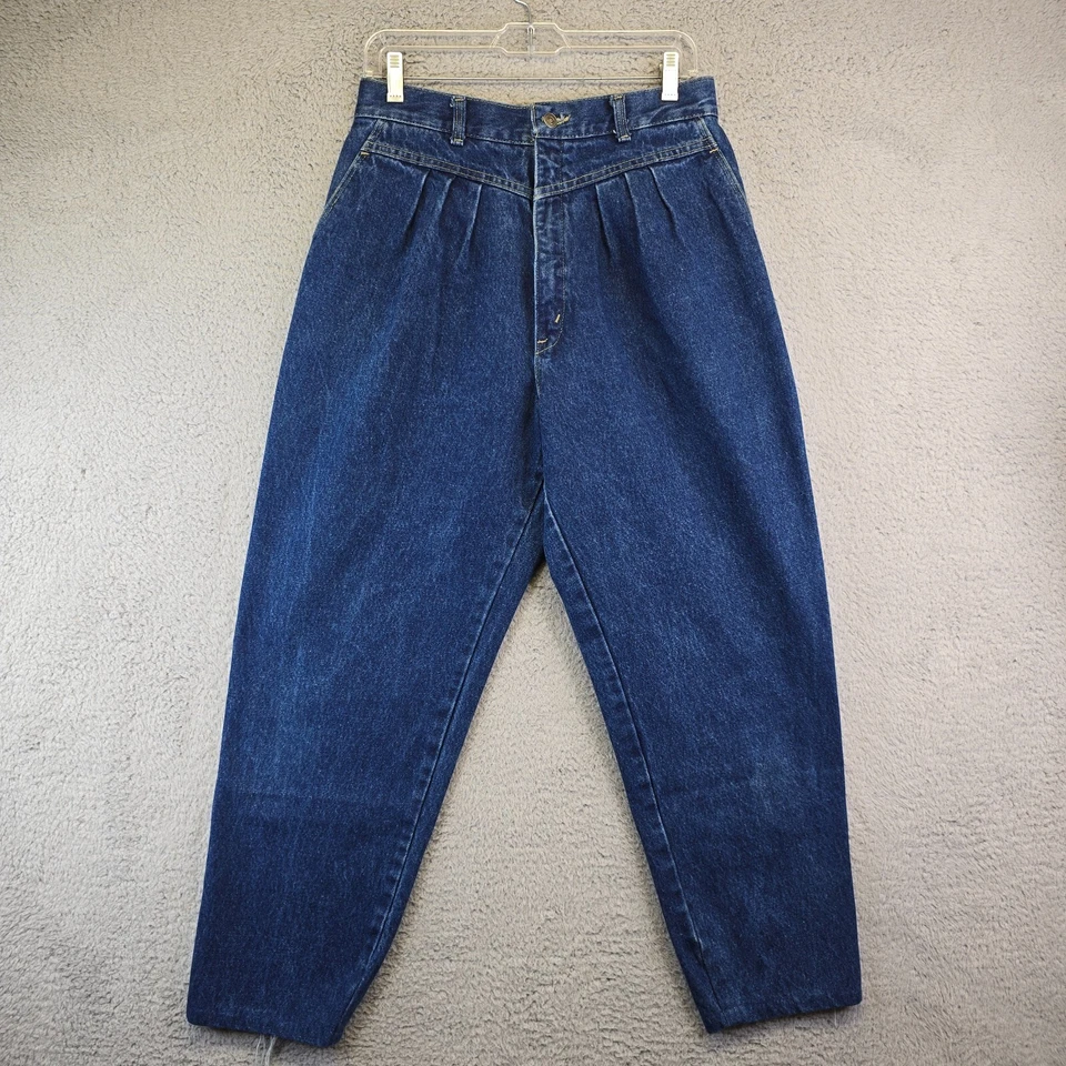 Vintage Props Jeans Womens Size 14 Dark Wash Crop Wide Leg Pleated 80s Riding - Image 2 of 4