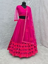 Latest Beautiful Pink Color Georgette Lehenga Choli With Dupatta For Wedding