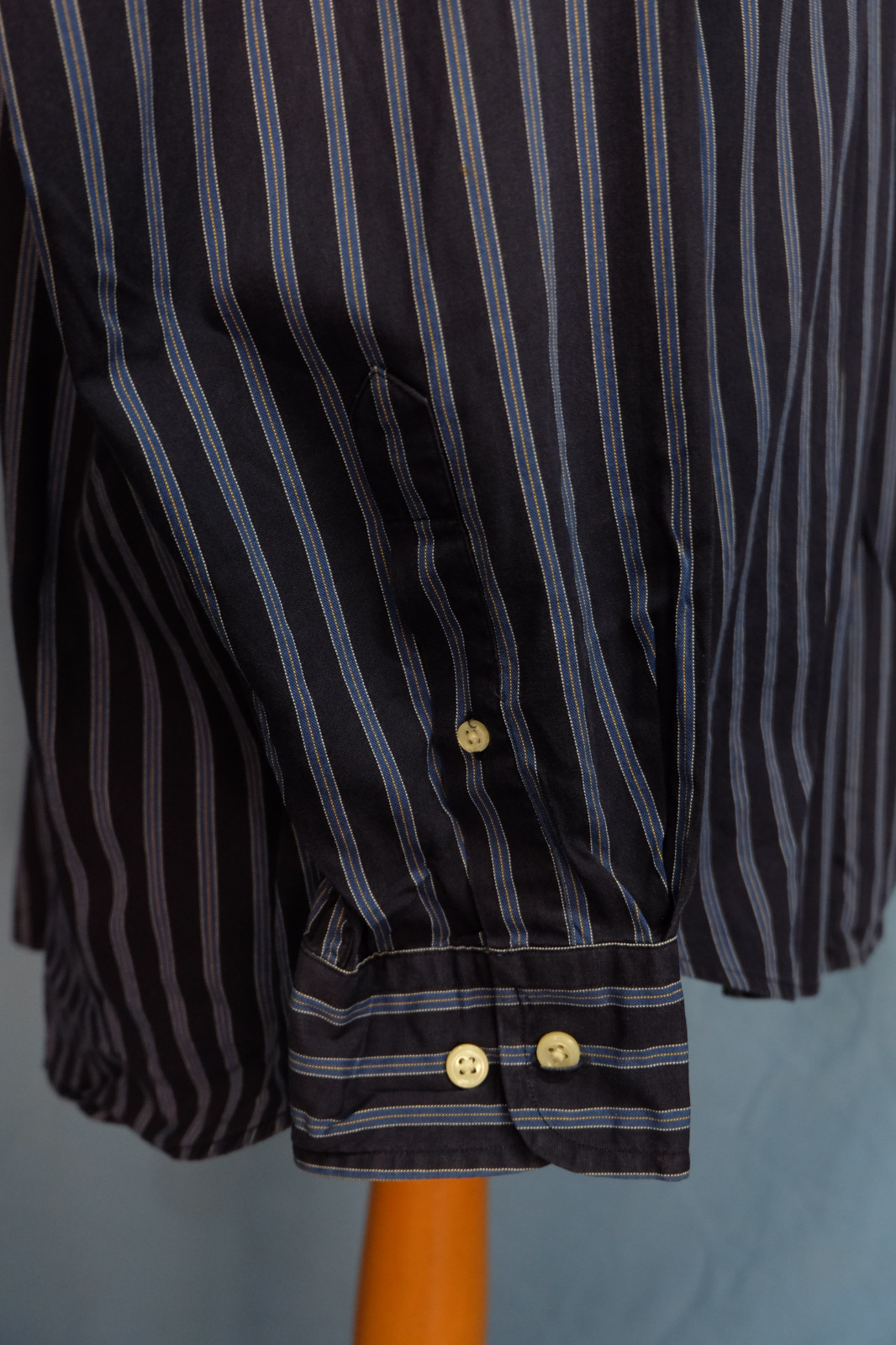 Faconnable Button Down Dark Blue Striped Cotton M… - image 6