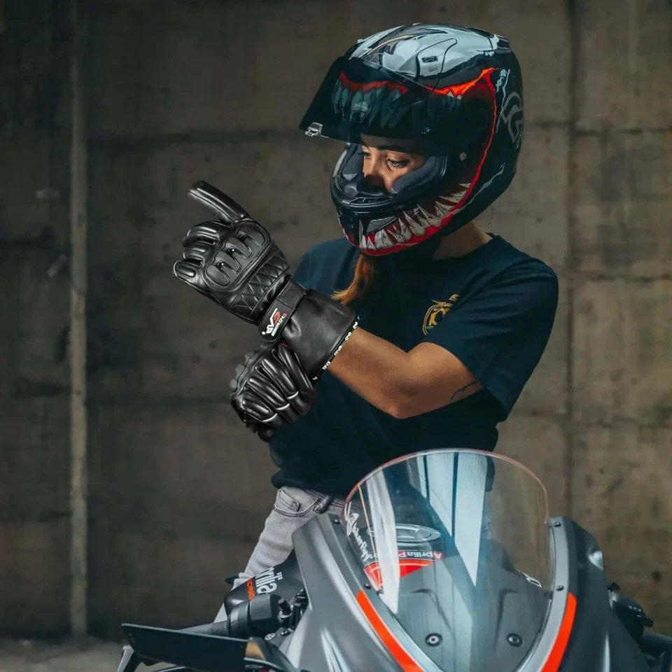 EVO WINTER MOTORBIKE MOTORCYCLE LEATHER GLOVES WATERPROOF WINDPROOF INNER GLOVE - Image 4 of 4