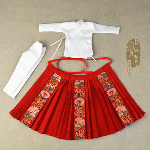 1/6 Hanfu Horse Face Skirt Embroidered Chinese Half Skirt for 12 inch Soldiers - Picture 3 of 34