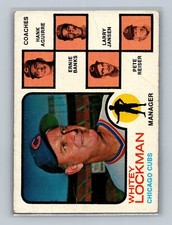 1973 Topps #81 Cubs Field Leaders (Whitey Lockman / Hank Aguirre / Ernie Banks 