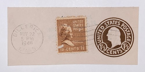 Travelstamps: US STAMPS SCOTT #U481 "Washington" 1 1/2 CENT USED CUT SQUARE - 第 1/5 張圖片