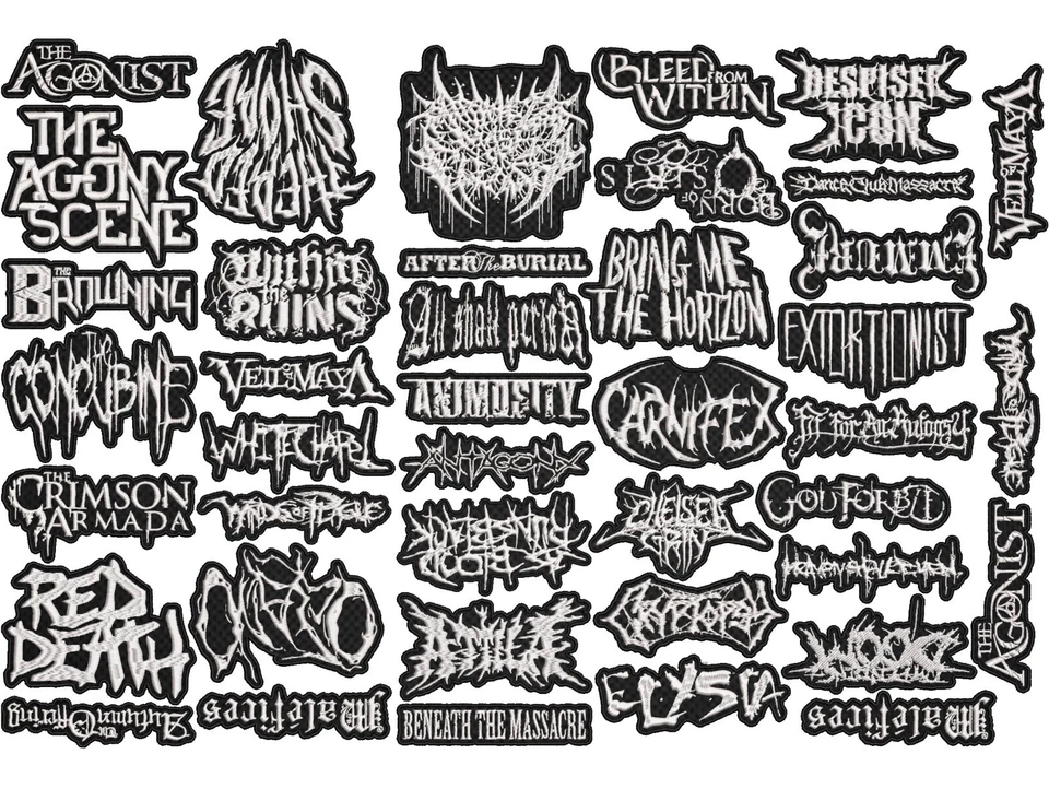 DeathCore Metal full EMBROIDERY shaped 10pcs/Lot Random Mix Sew-On Patches - Image 2 of 2