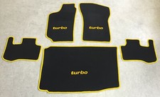 Autoteppich Kofferraum Set für Fiat Coupe + Turbo 1994-2000 schwarz gelb 5tlg