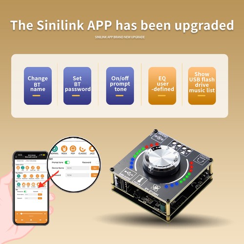 HIFI Stereo Bluetooth Verstärker Platine 100W*2 Zweikanal Audio Verstärker Modul - Bild 10 von 13