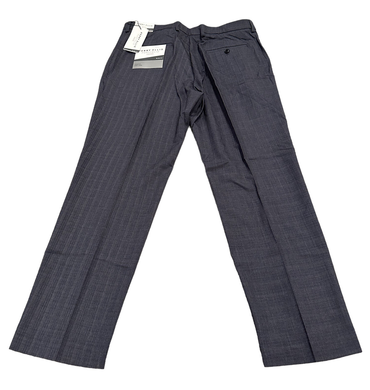 NEW Perry Ellis Men's Slim Fit Flat Front Suit Pants Dusty Blue Size 32x29 NWT eBay