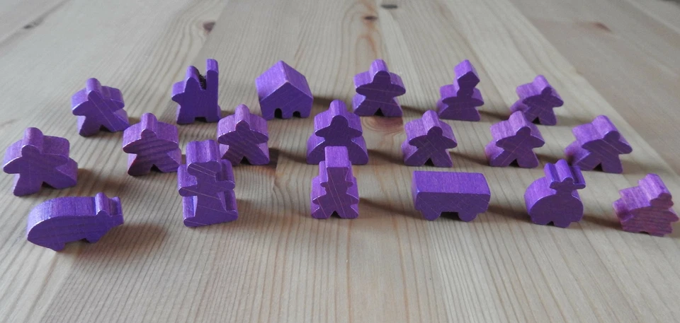 Carcassonne - 19 Wooden Meeples Complete Set | Many Colours | Accessory | New - Image 3 of 4