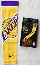 NIKE ELITE Youth Arm Sleeve NBA Los Angeles Lakers Logo Purple  Gold Size L/XL