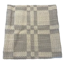Rejuvenation 18”x18” Pillow Cover Grey Gray Checked Wool Peru