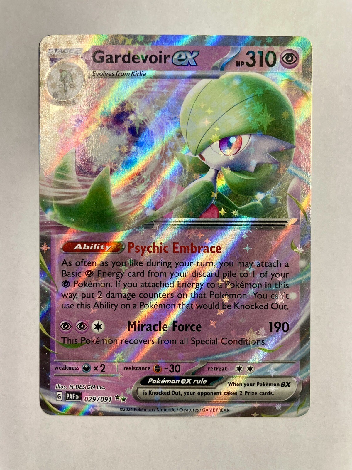 Gardevoir Ex 029/091 Pokemon TCG S&V Paldean Fates Double Rare Holo NM