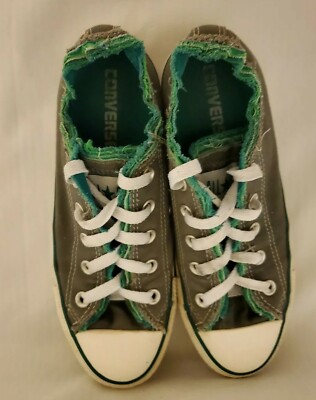 Converse All-star Low Top Gray Green Canvas Sneakers  Women Sz 6 shoes 