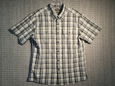 Eddie Bauer Travex Mens Short Sleeve Button Up Shirt Size Medium Plaid