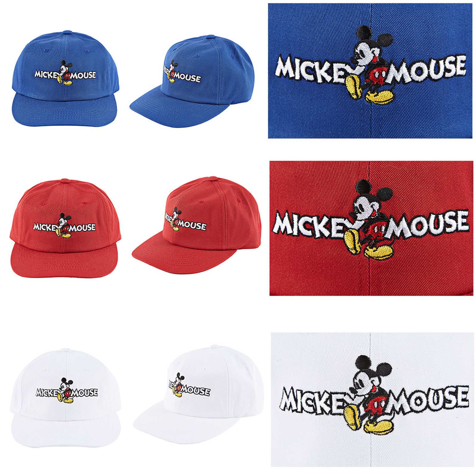 Unisex Mens Licensed Disney Mickey Mouse Profile Baseball Cap Snapback Hats