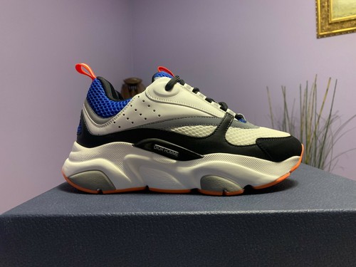 DIOR scarpe da ginnastica B22 in Pelle Nero Grigio e Blu Bianco Mesh, US7 |  eBay
