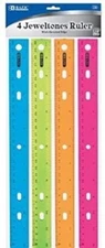 Jeweltones Color Plastic Ruler 12" (30cm), Inches Centimeter Metric Measuring Ru