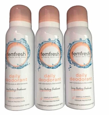Femfresh Intimate Hygiene Deodorant Spray 3 x 125ml Daily Use