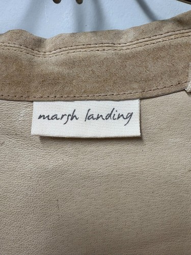 Marsh Landing Leather 2 Piece Size 10 Womens Cowgirl Tan Long Skirt & Top - Picture 10 of 21