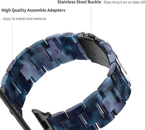 Compatible avec Bracelet Apple Watch 42mm/44mm Bleu Foncé/Noir, Bracelet Seul - Photo 6/6
