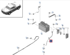 Câble positif de batterie PORSCHE 718 CAYMAN 982 RHD 99161101401 NEUF ORIGINE