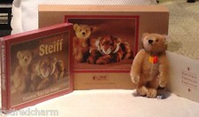   STEIFF CELEBRATION BOOK BEAR SET 665325 L ED 3000 COA 1997 STEIFF CLUB USA NEW  