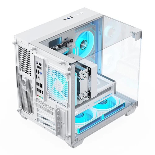 270 Degree Transparent Computer Case Desktop PC Tower For M-ATX/ITX Motherboard