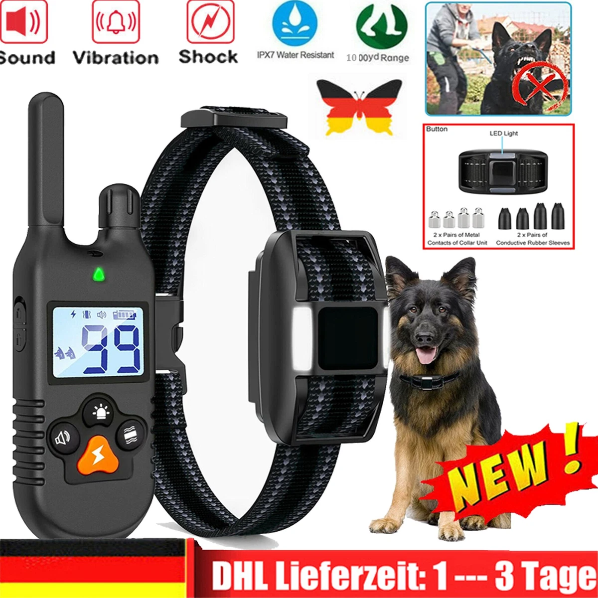 hundezaun vibration PawLock 2 Unsichtbarer Hundezaun – Kabelloser Tierzaun Mit Ferntrainer &  Vibration, Wasserdicht Unsichtbarer Zaun Hunde main image 1