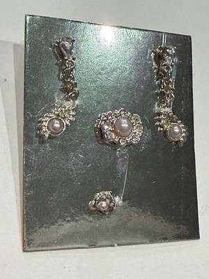 Integrity Redefined Luxury Kyori Sato Silver Jewelry Set Earrings, Ring & Brooch