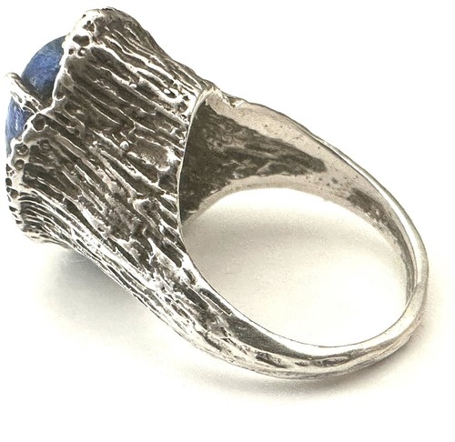 Vintage Mid Century Studio Ring Brutalist Sterling Silver 925 Abstract Modernist - Picture 3 of 15