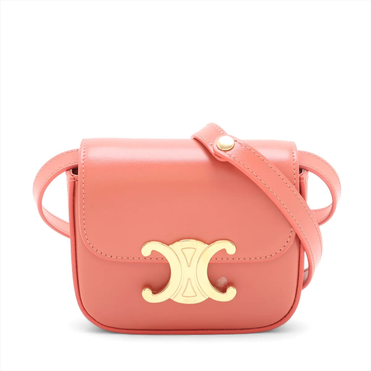 Celine Triomphe Mini Claude Leather Shoulder bag Pink