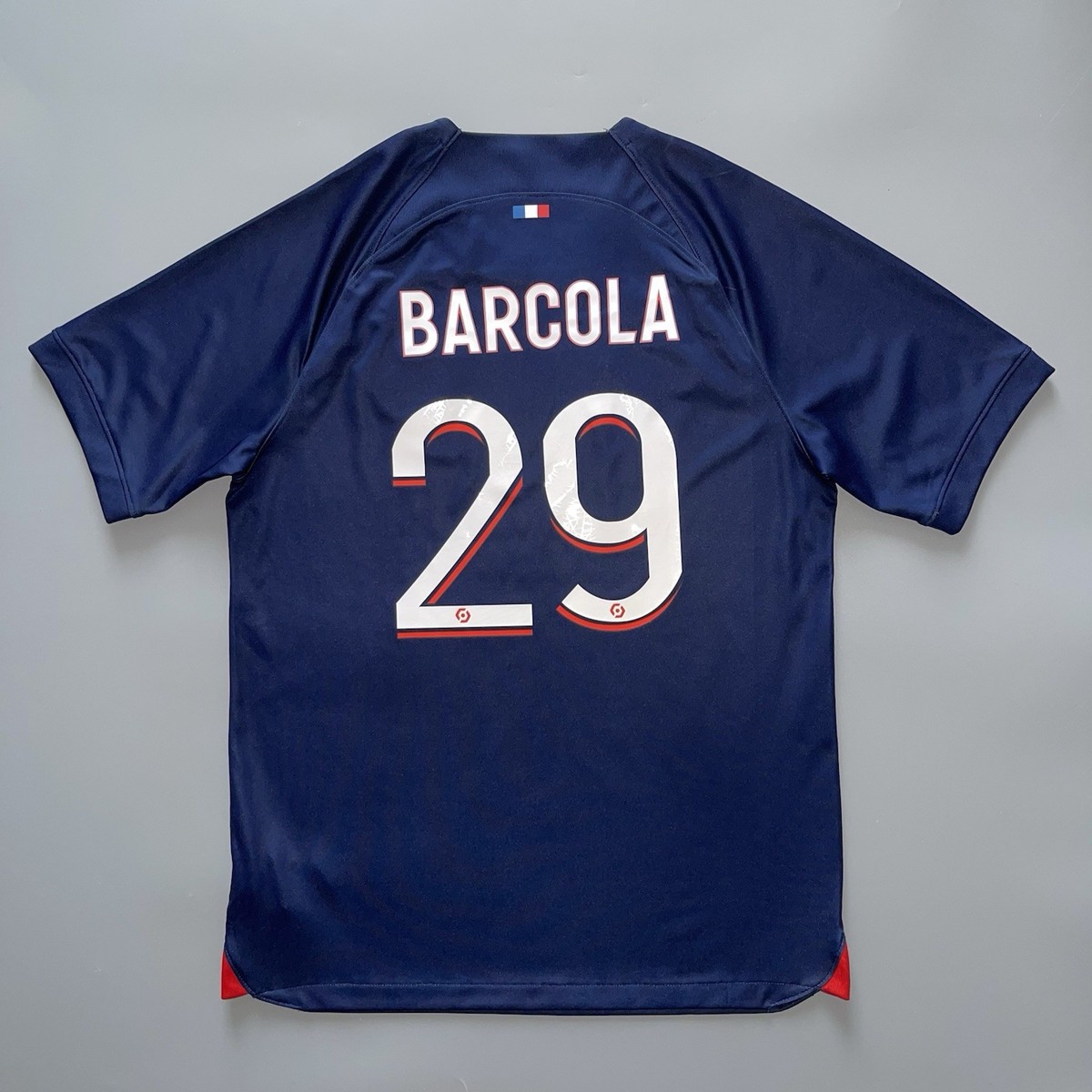 PSG NIKE 2023/2024 FOOTBALL SOCCER HOME JERSEY #29 BARCOLA