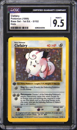 Clefairy (1st Edition) graded CGC 9.5 for sale on eBay