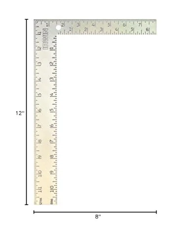 Irwin Tools 1794462 8 Inch X 12 Inch Steel Carpenter Square With Multiple Scales - Image 2 of 2