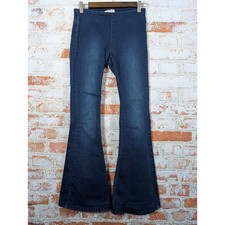 Free People Penny Pull-On Flare Jeans Women 25 Blue High Rise Denim Bell Bottom