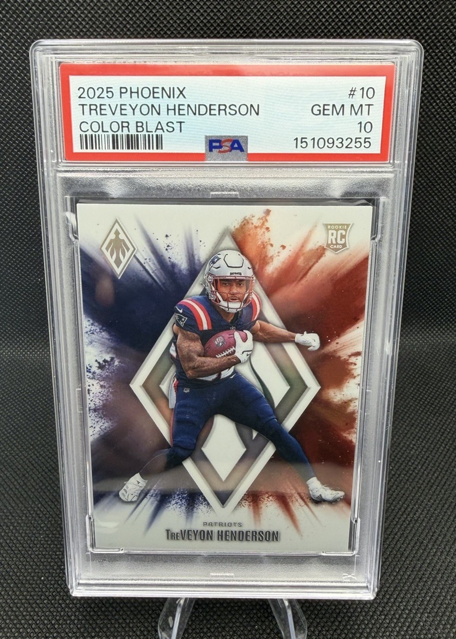 2025 Panini Phoenix Treveyon Henderson Rookie Color Blast Case Hit PSA 10 🔥🔥
