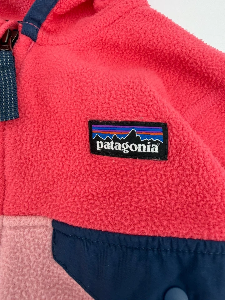 Chaqueta con Capucha Patagonia Micro D Rosa Azul Cálida Cremallera Completa A Presión T Polar Talla 3T Foto 4 de 4