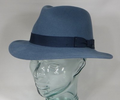Bailey Curtis Traveller Hut Wollfilz blau vintage blue Wollhut Fedora Hat Neu