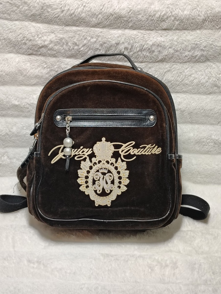 Juicy Couture Classic Velour Backpack Juicy Couture Velour Heart Backpack, Black - Etsy main image 3