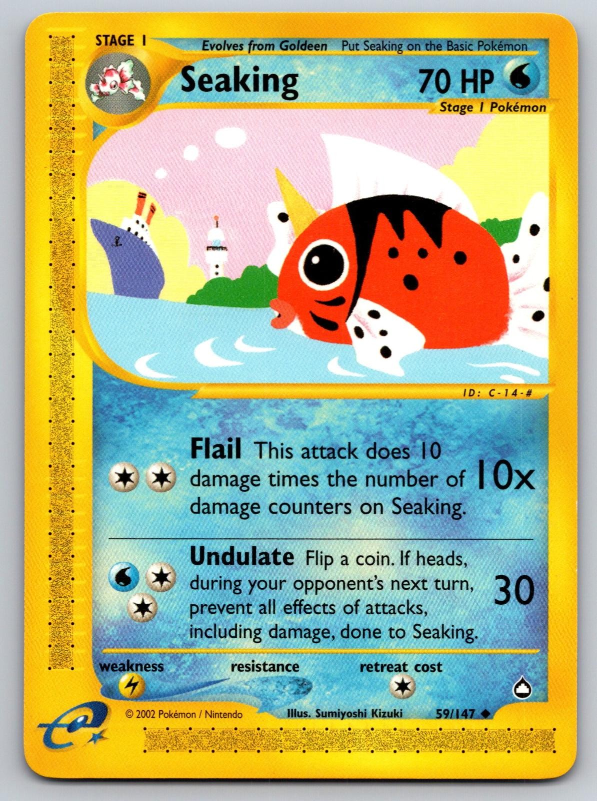 Seaking 59/147 Uncommon Aquapolis Pokemon Near Mint
