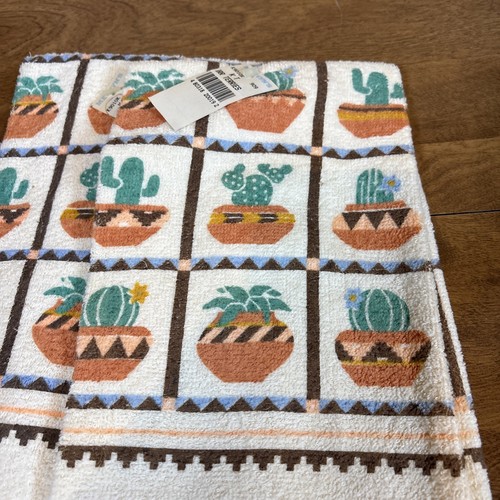 2~Old Stock Vintage Kitchen Towels~Southwest theme, Cactus - Picture 2 of 2