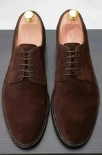 Handmade Men Brown Suede Oxford Brown Lace Up Formal Dress Leather Shoes For Men