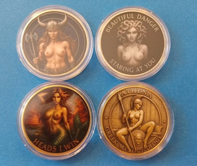 #ad #ad Lot of 4 Sexy Colorized ART Rounds Mint in Capsule quot;Spice amp; Challengequot; Coins $47.00
