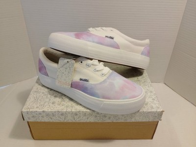 MUDD Shoes Tie Dye Purple Blue Chunky Sole Lace Up Low Top Women's Size 9