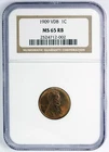 1909 VDB 1C Lincoln Wheat Cent NGC MS 65 RB