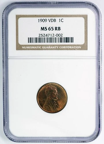 1909 VDB 1C Lincoln Wheat Cent NGC MS 65 RB