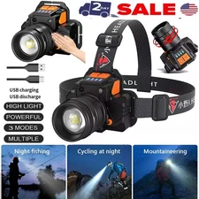 Headlamp Brightest 6000 Lumen LED Work Head Light,Rechargeable IPX4 Waterproof
