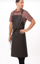 Urban Chef Works Apron Professional Kitchen BOULDER CHEFS BIB APRON Brown Wax